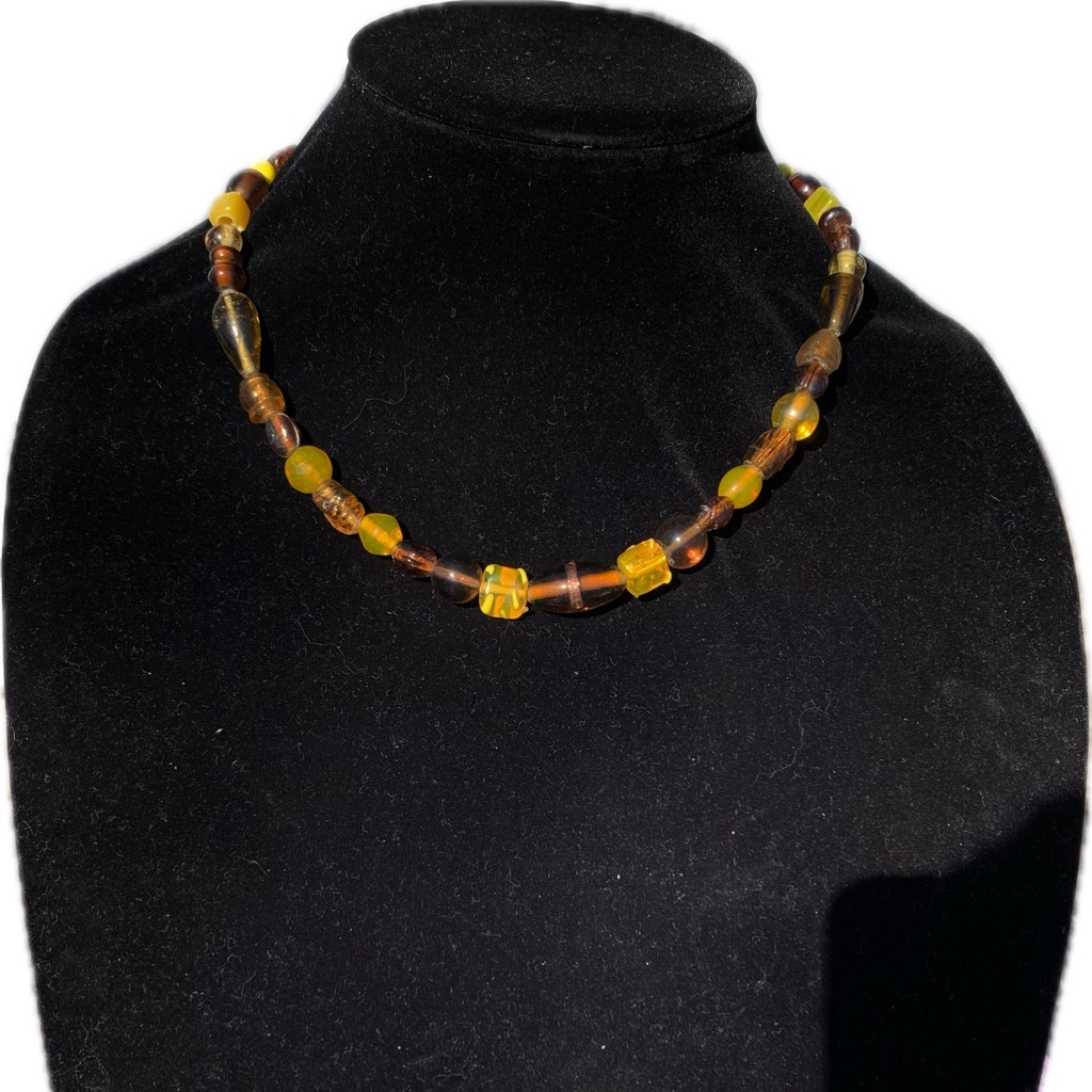 Pannee By Panacea Elegant Amber And Brown Beaded Necklace 18 15$